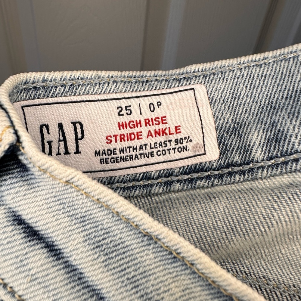 NWT GAP High Rise Wide Leg Stride Ankle Jeans - Petite - Picture 5 of 7